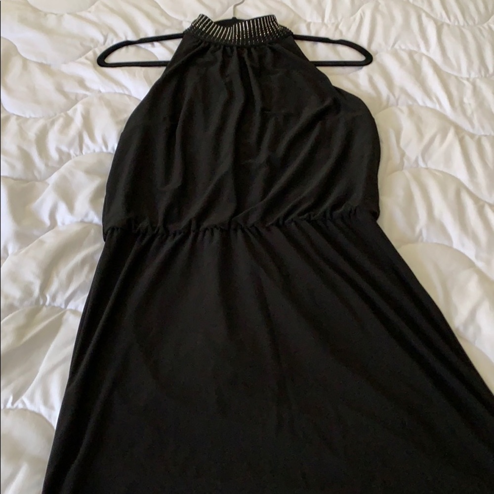 Black bling embellished cocktail dress